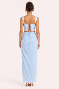 Robe longue à motifs floraux pour femme, avec fente, idéale pour les mariages - Lena