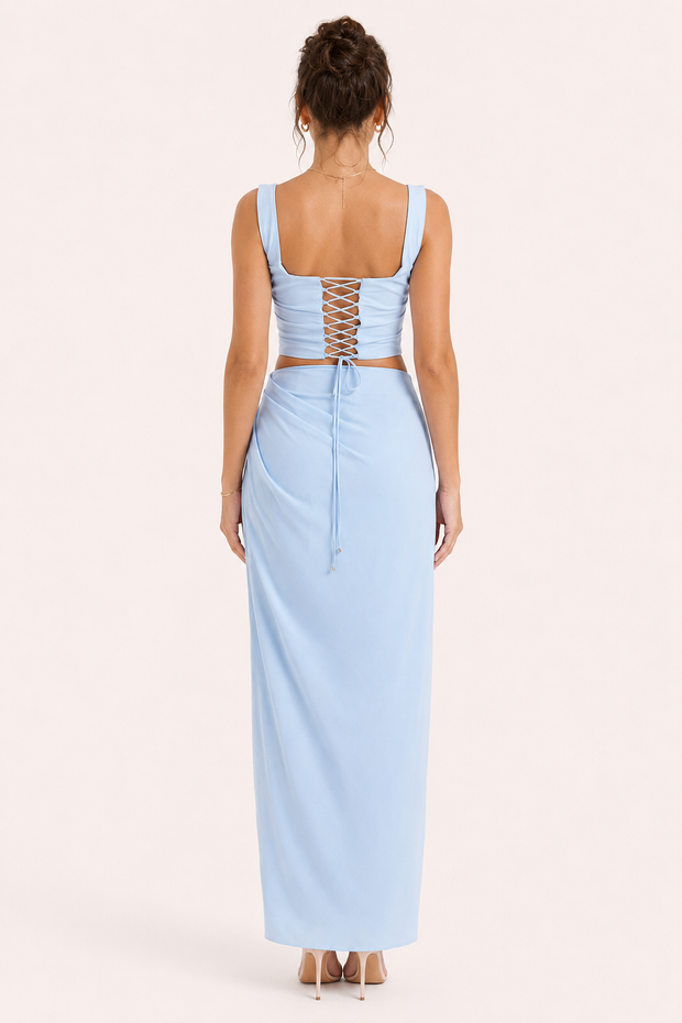Robe longue à motifs floraux pour femme, avec fente, idéale pour les mariages - Lena