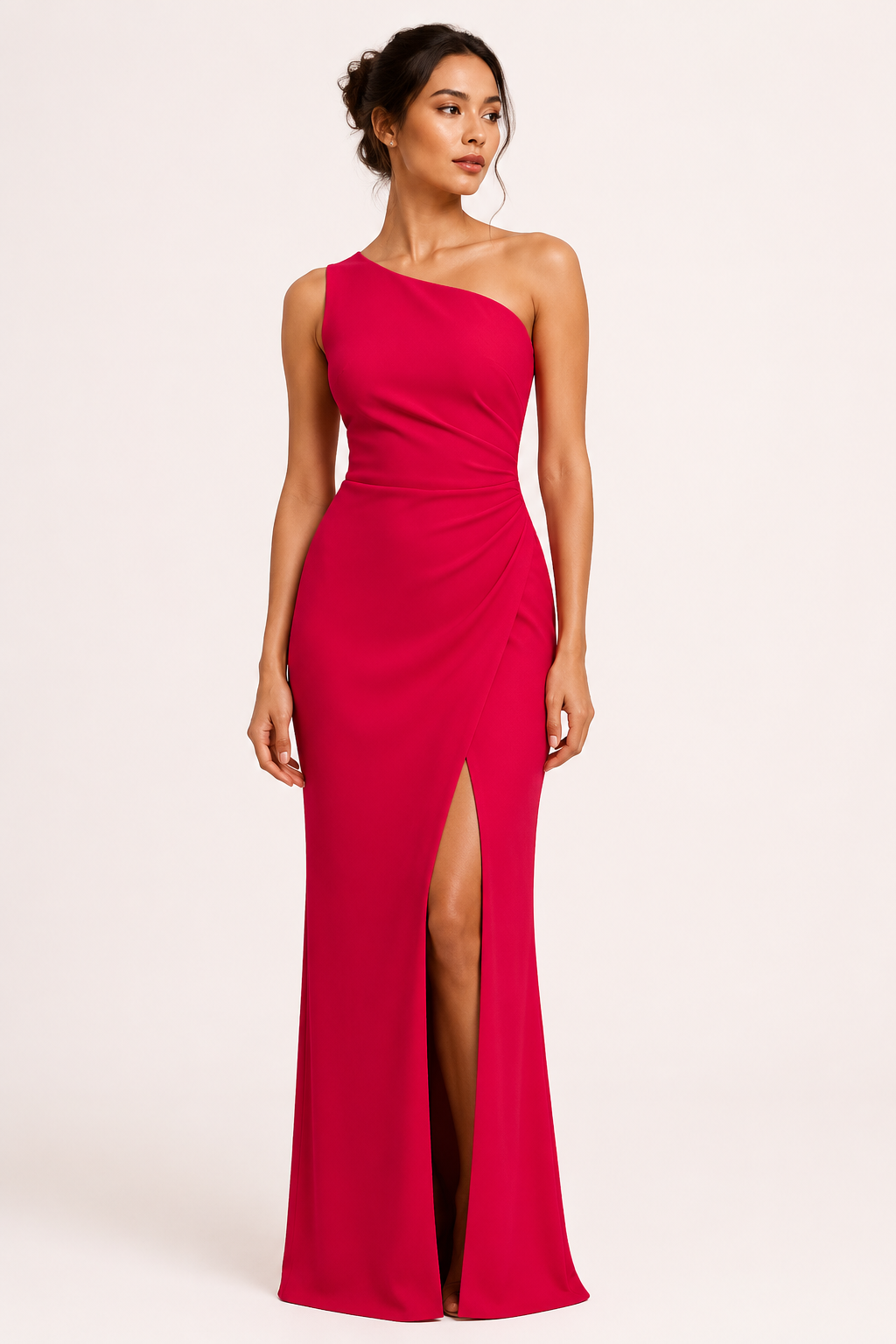 Langes, einseitiges Abendkleid für Damen mit Schlitz – Petra