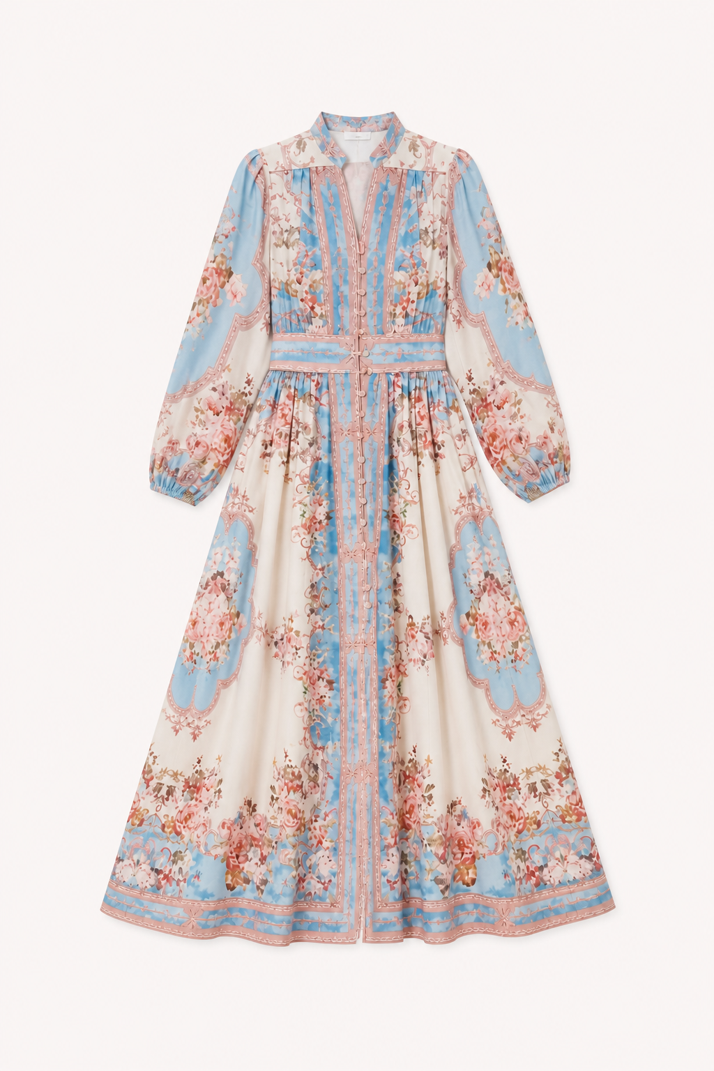 Damen Midikleid mit langen Ärmeln und Blumendruck bequem für jeden Tag - Samirha