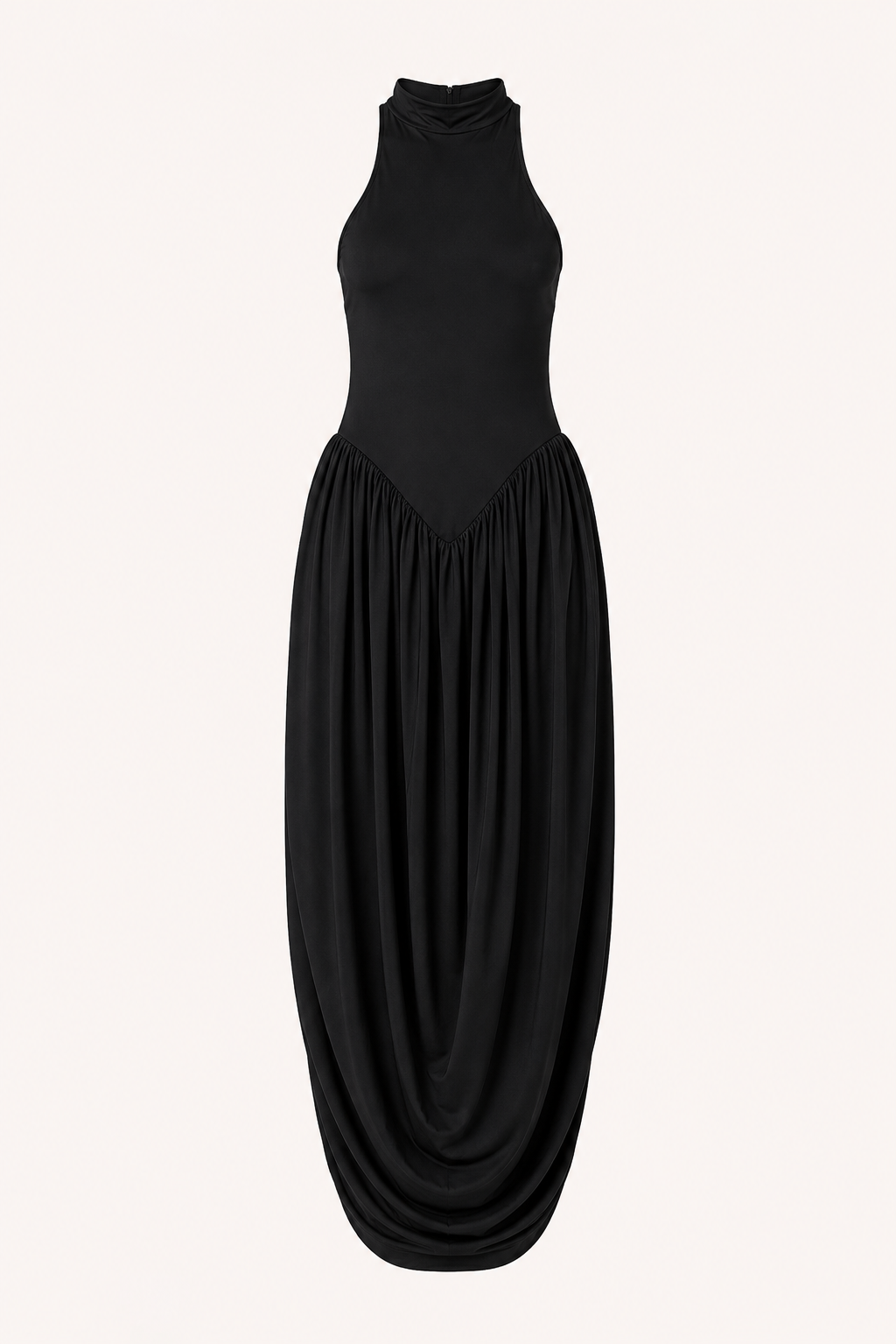 Langes Sommerkleid für Damen mit Halterkragen und fließendem Rock – Liv