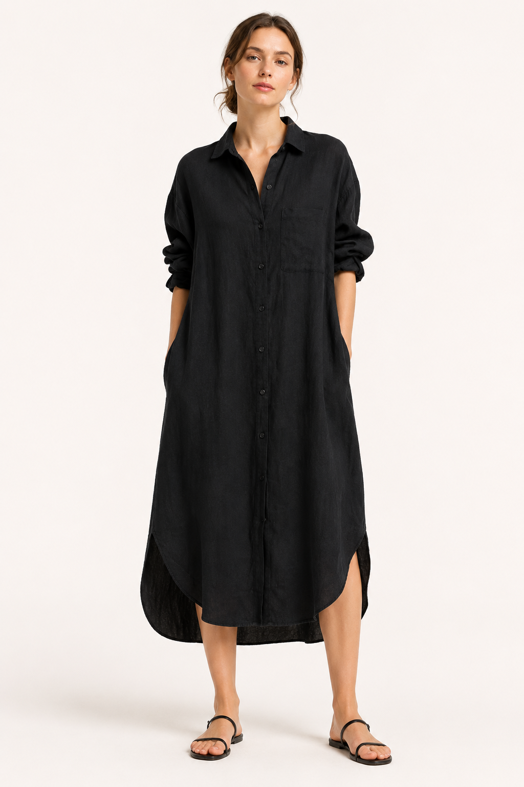 Langes Hemdblusenkleid für Frauen - Shanik