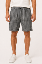 Herren Leinen Bermuda Shorts vertikale Streifen - Nadal