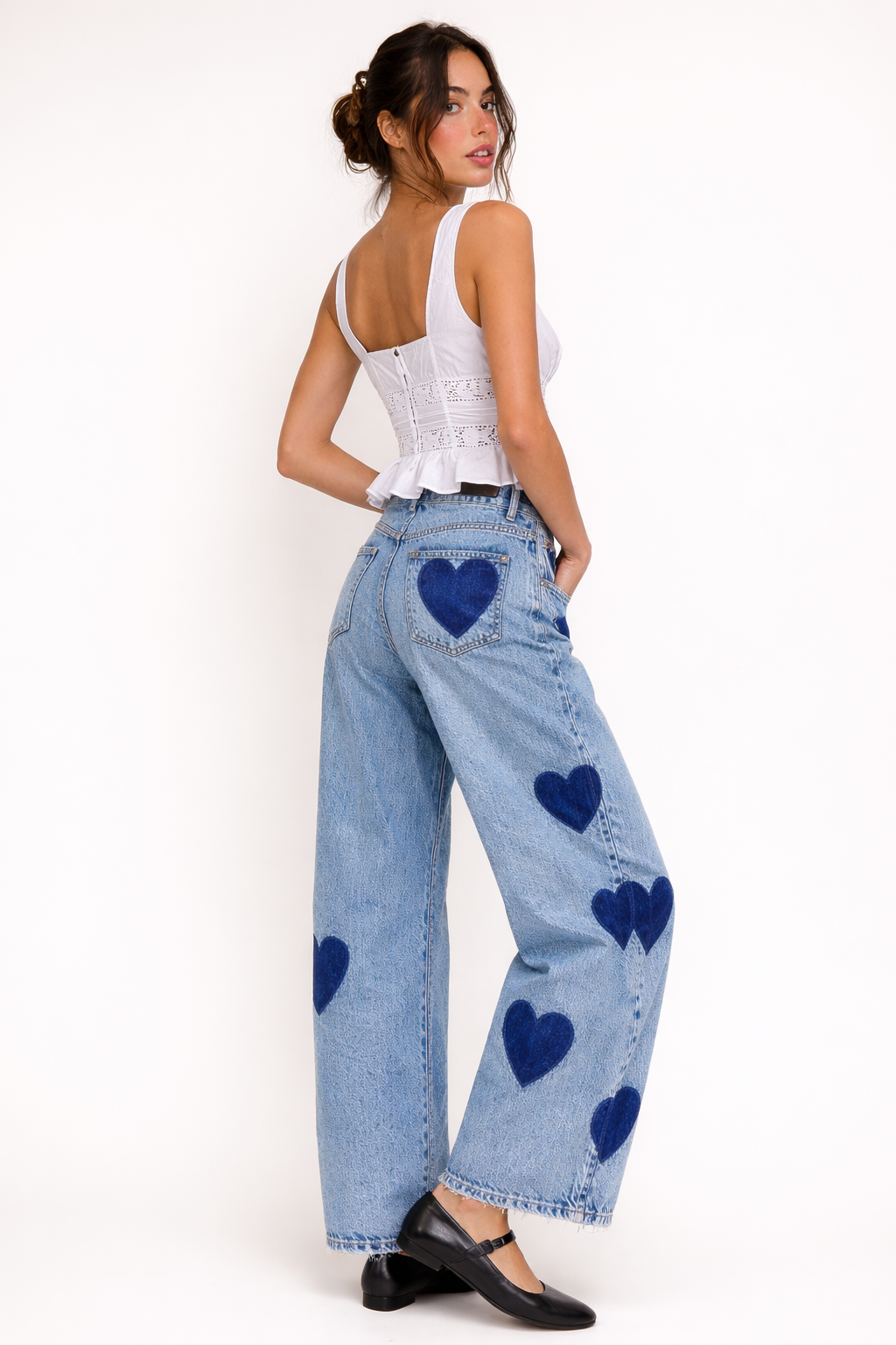 Skinny-Jeans mit Herz-Print für Damen - Margaret
