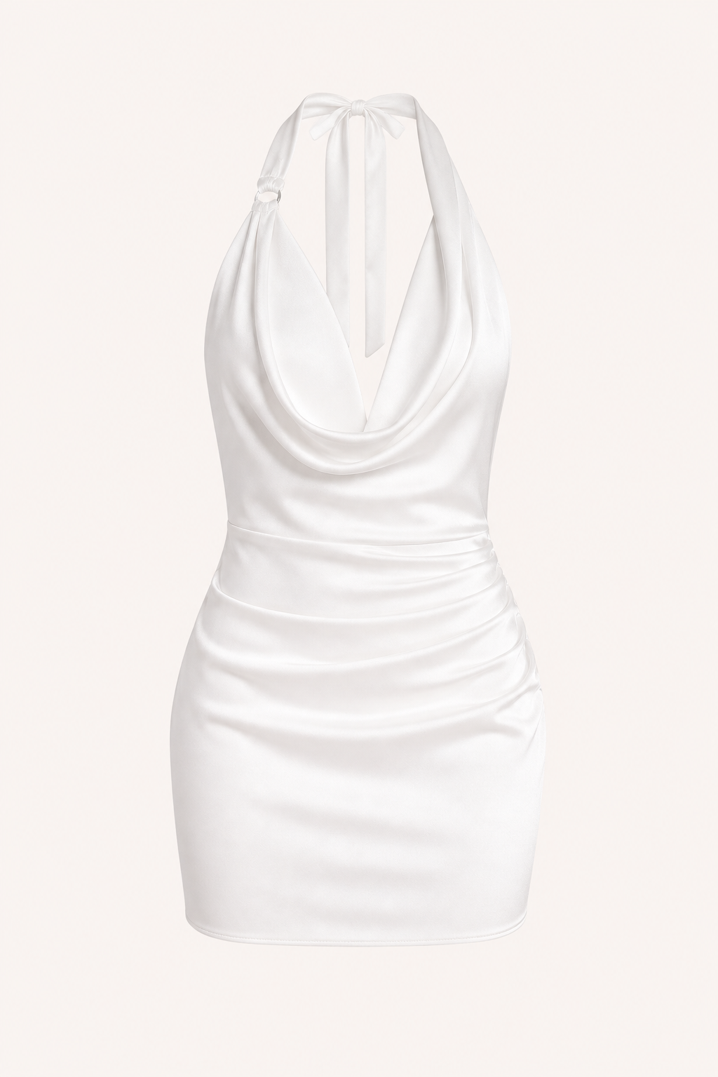 Kurzes Damenkleid mit drapierten Trägern, drapierter Ausschnitt, schmale Passform, Partykleid - Kaela