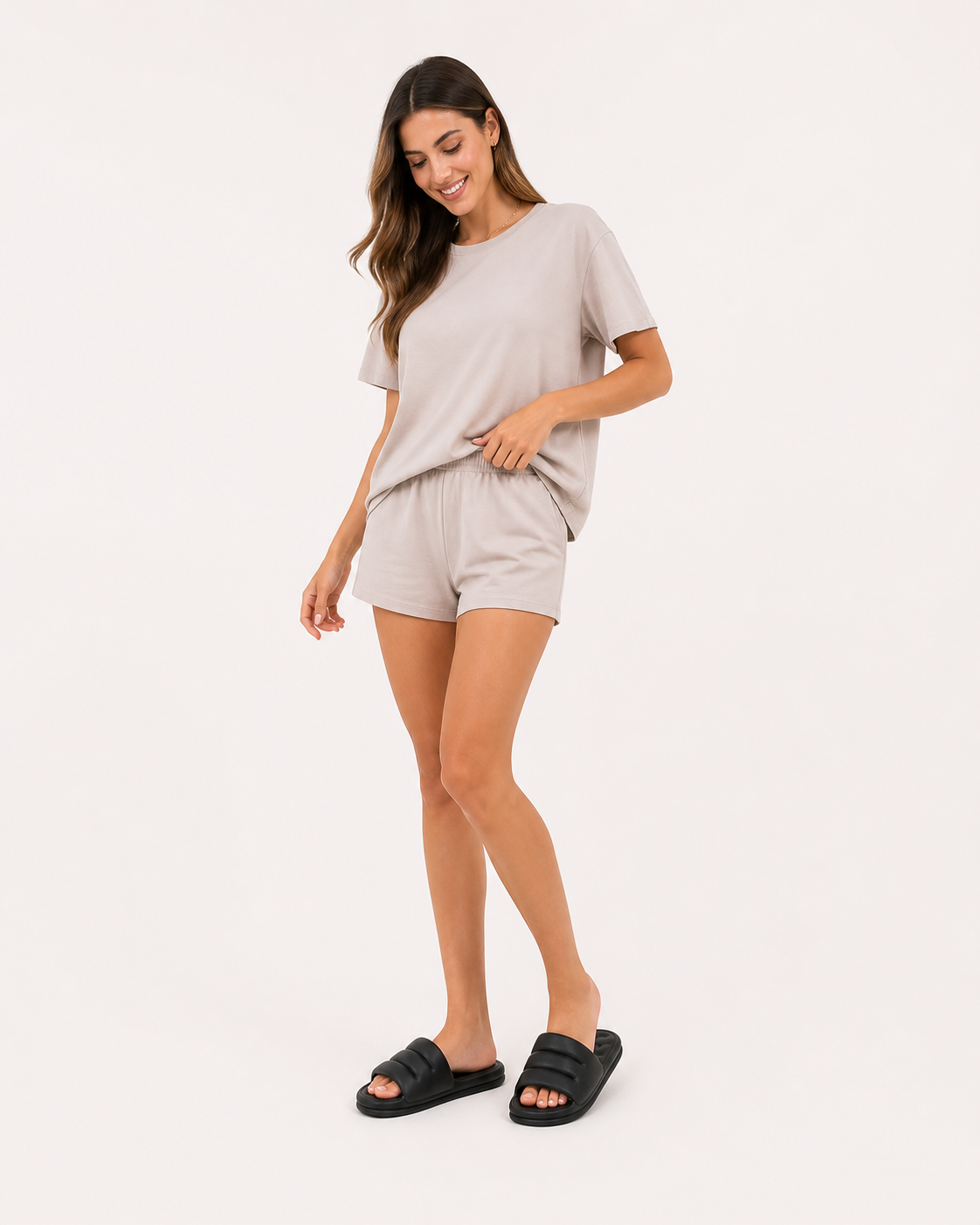 Flache gepolsterte Damen-Slider-Sandalen - Ingrid