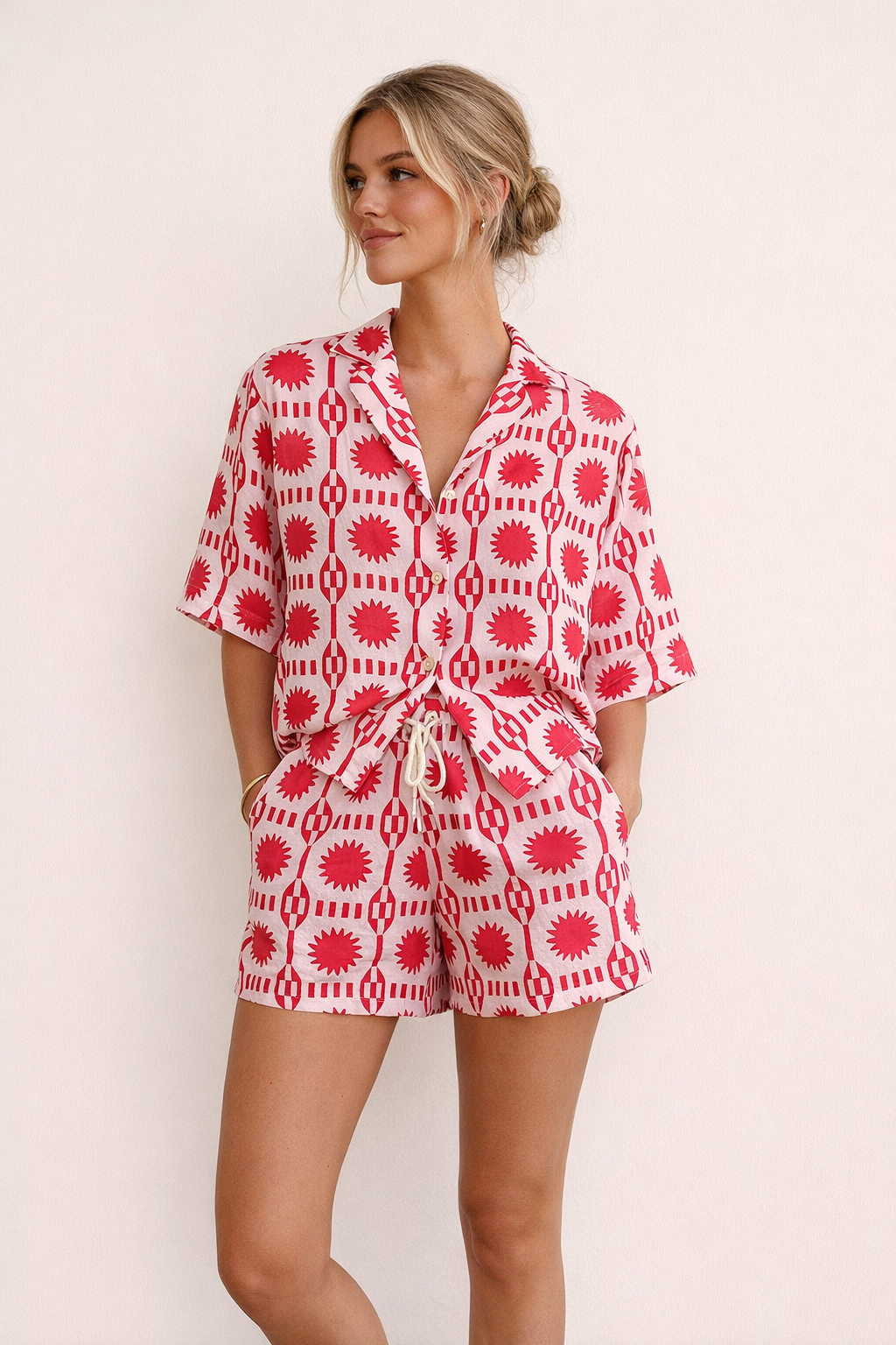 Bequemes, lässiges, bedrucktes Damen-Set für den Sommer - Silvia