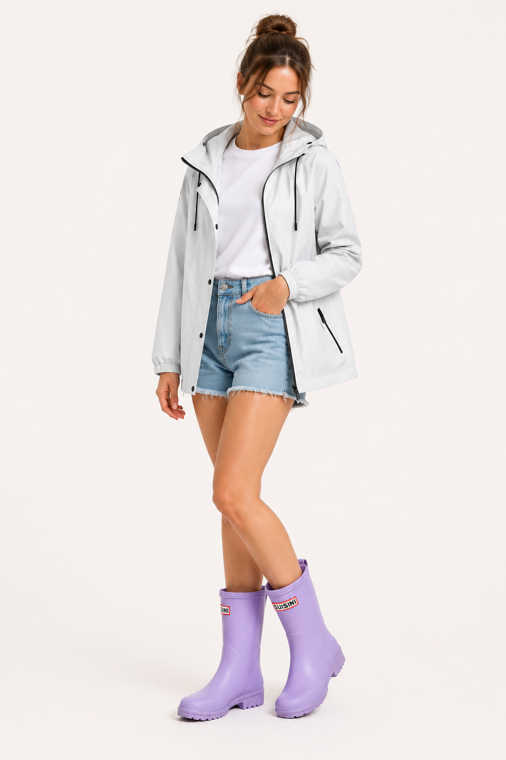 Rutschfeste Regenstiefel für Damen in mittlerer Höhe – Selma