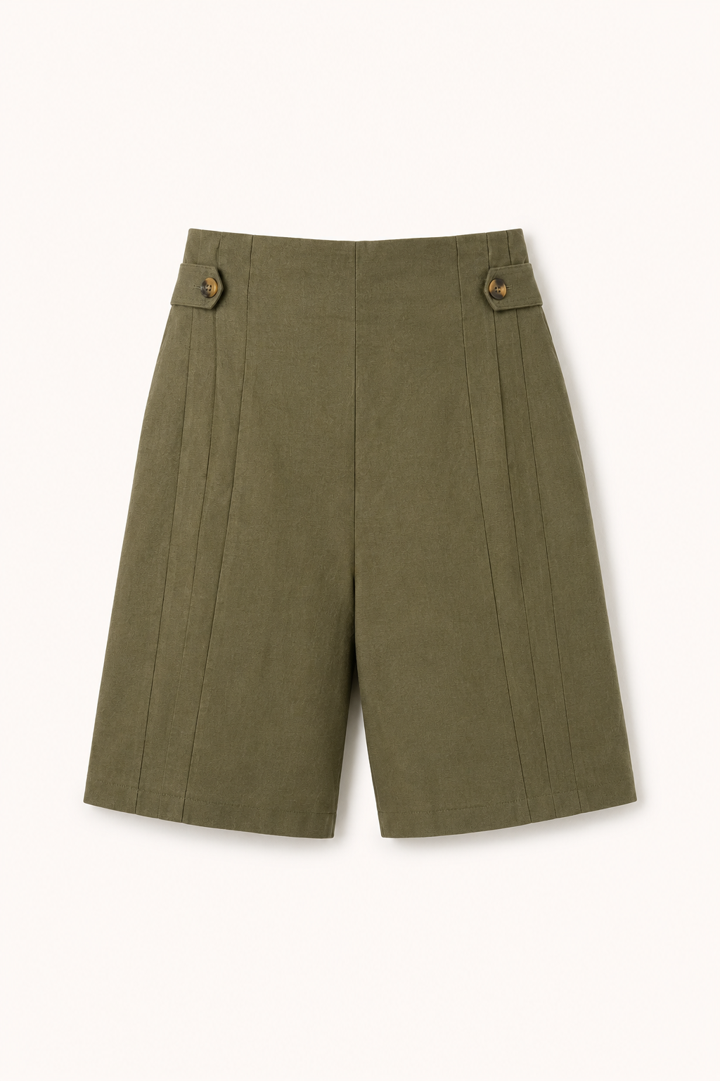 Hochgeschlossene Damen-Shorts mit seitlichen Knöpfen - Maren