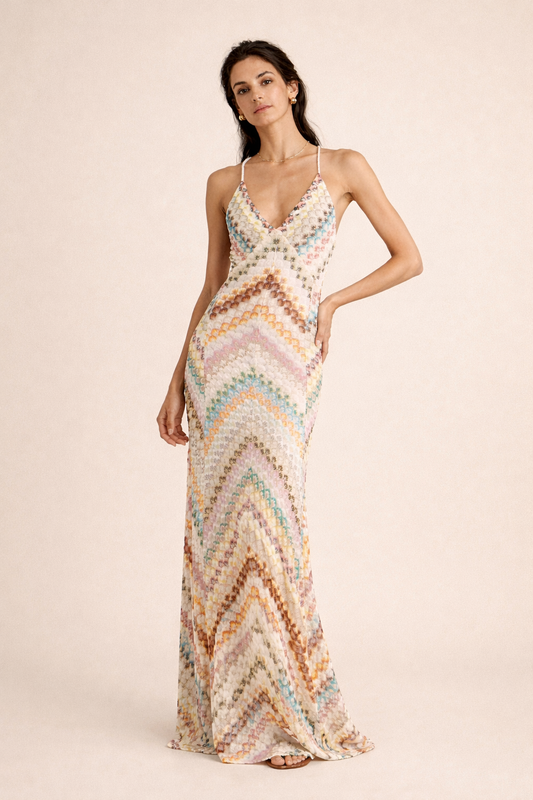 Robe longue printanière multicolore - Elena