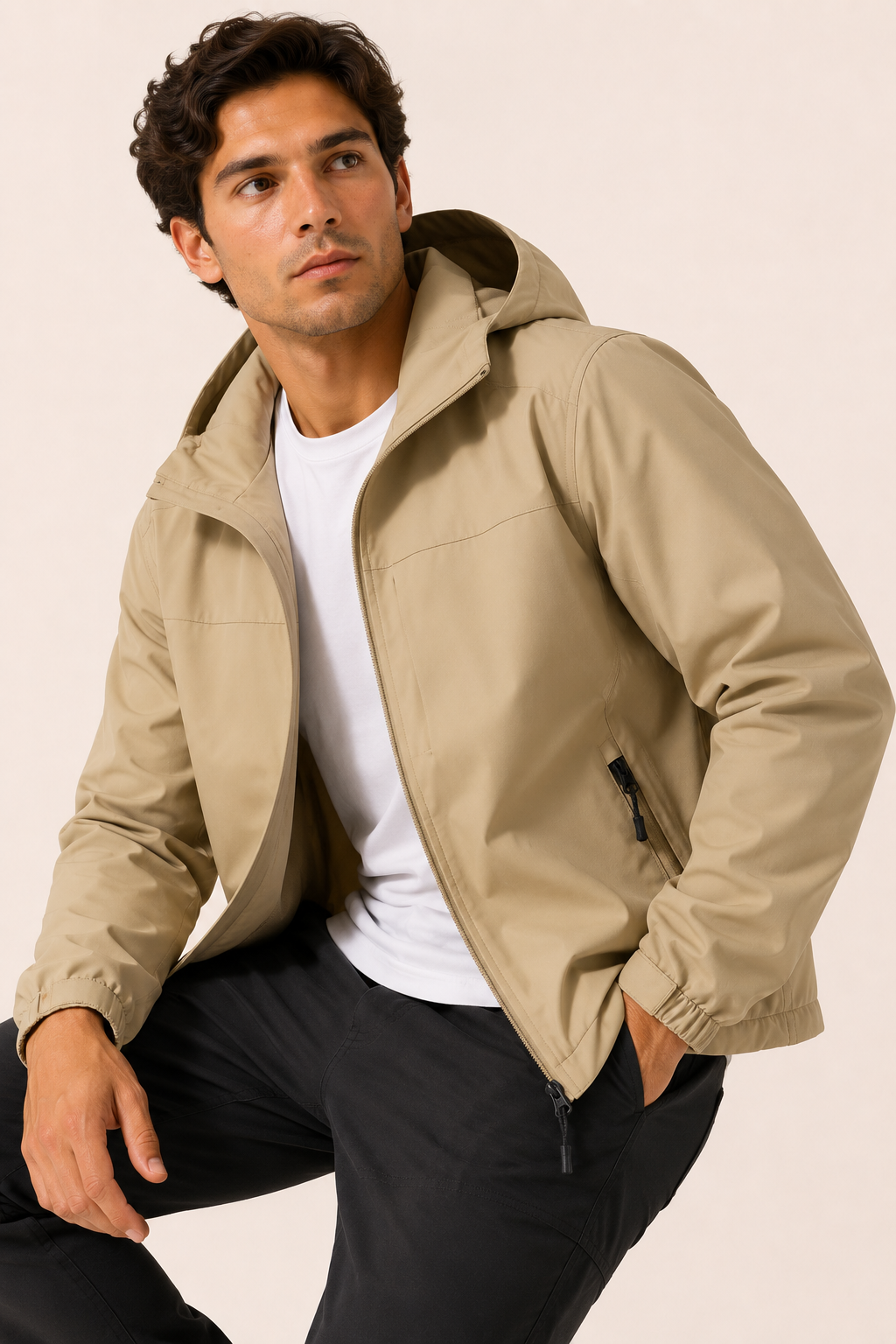 Leichte, wasserdichte Outdoor-Jacke für Herren mit Kapuze – Millan