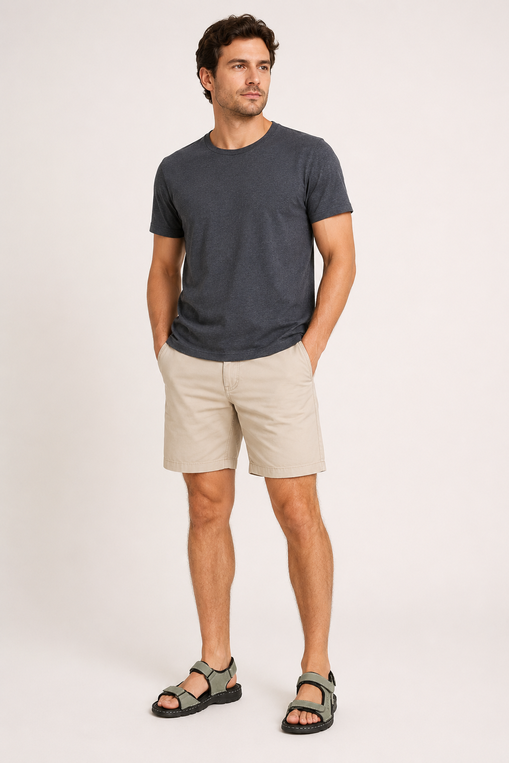 Sportliche Herren-Sandalen mit Klettverschluss und dicker Sohle – Armelio