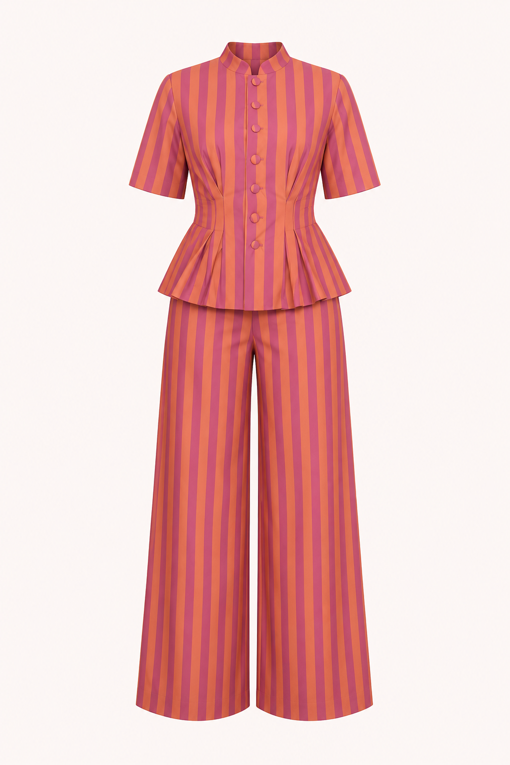 Elegantes Set aus kurzärmeliger Bluse und Hose – Caussie