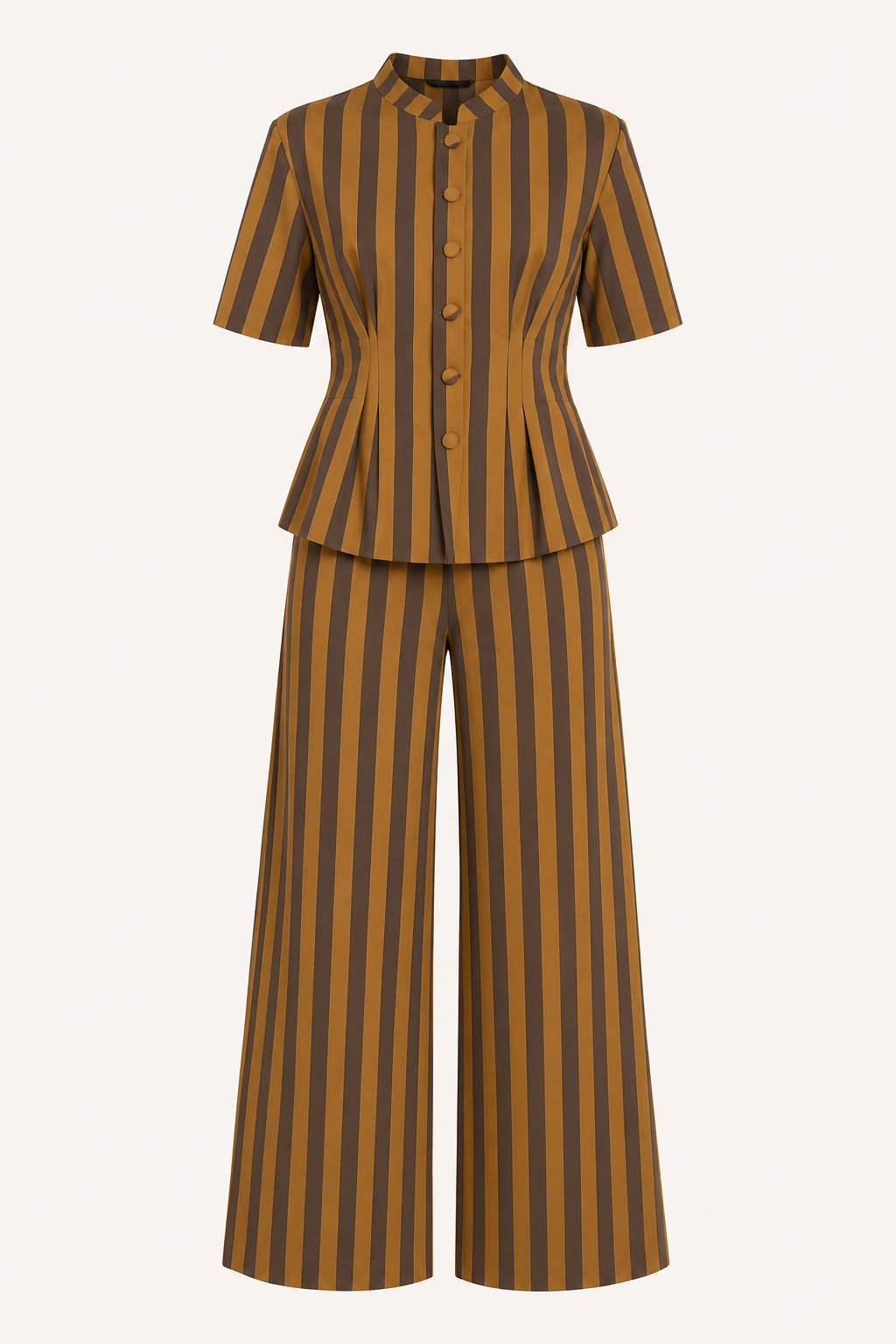 Elegantes Set aus kurzärmeliger Bluse und Hose – Caussie