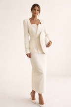 Damen Set Blazer taillierter Rock Maxirock elegant - Elke
