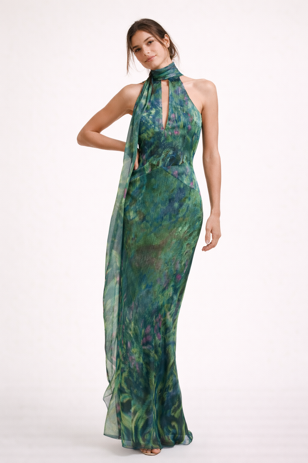 Damen-Maxikleid mit Neckholder-Ausschnitt - Irises