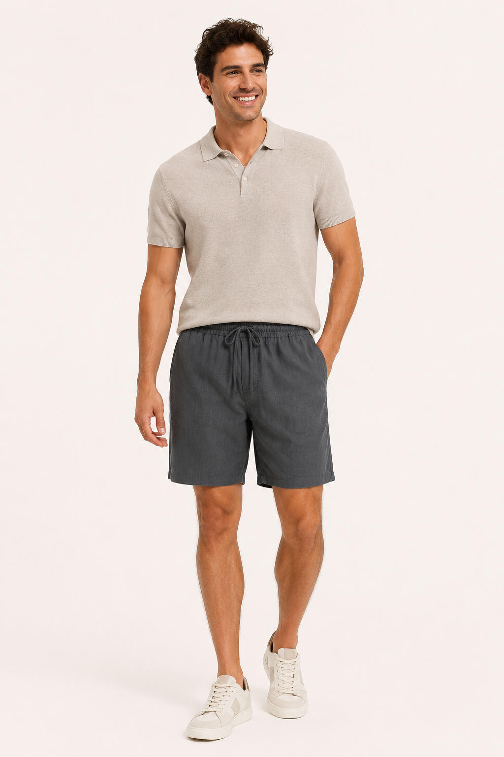 Herren Bermudashorts aus Leinen mit Gummizug - Levin