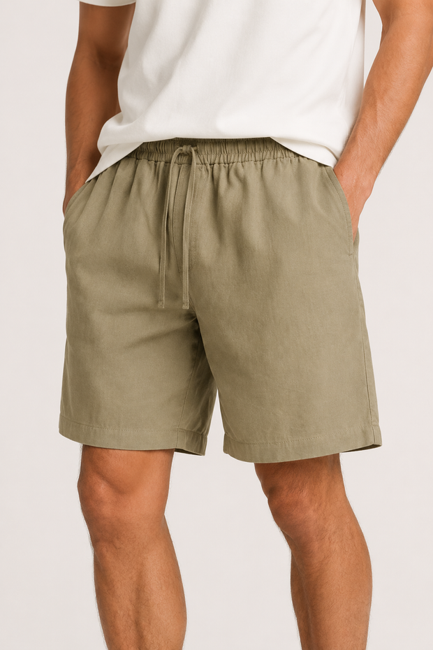 Bermuda homme en lin, taille élastiquée - Levin