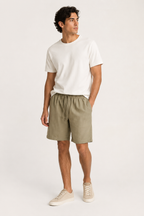 Herren Bermudashorts aus Leinen mit Gummizug - Levin