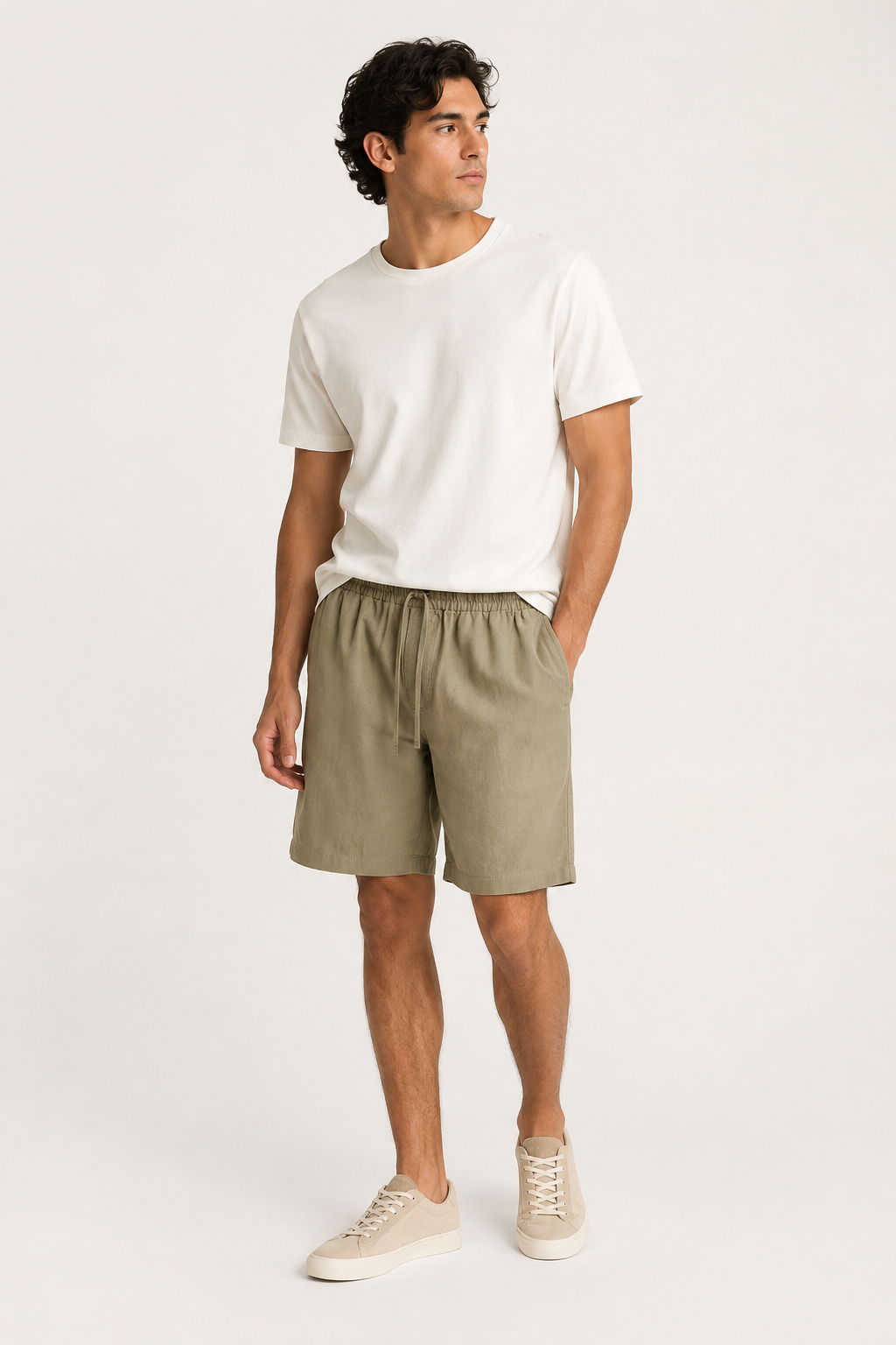 Herren Bermudashorts aus Leinen mit Gummizug - Levin