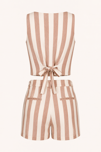 Ensemble gilet rayé et short taille haute pour femme - Rieke