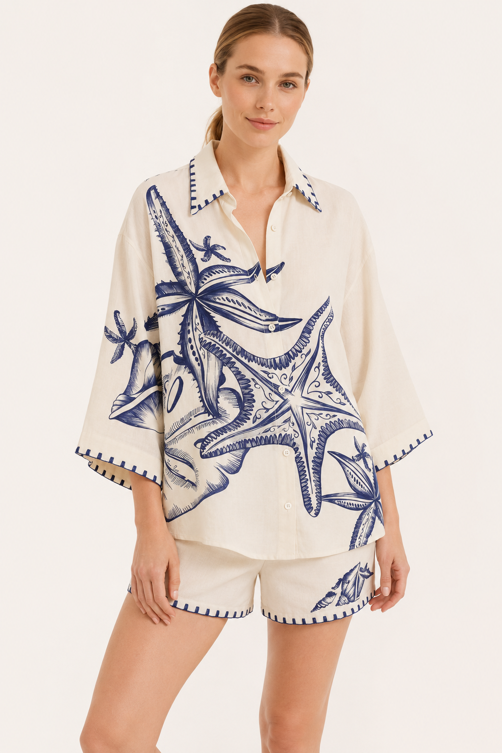 Mediterranes Print-Shirt für den Sommer in Übergröße - Lidia