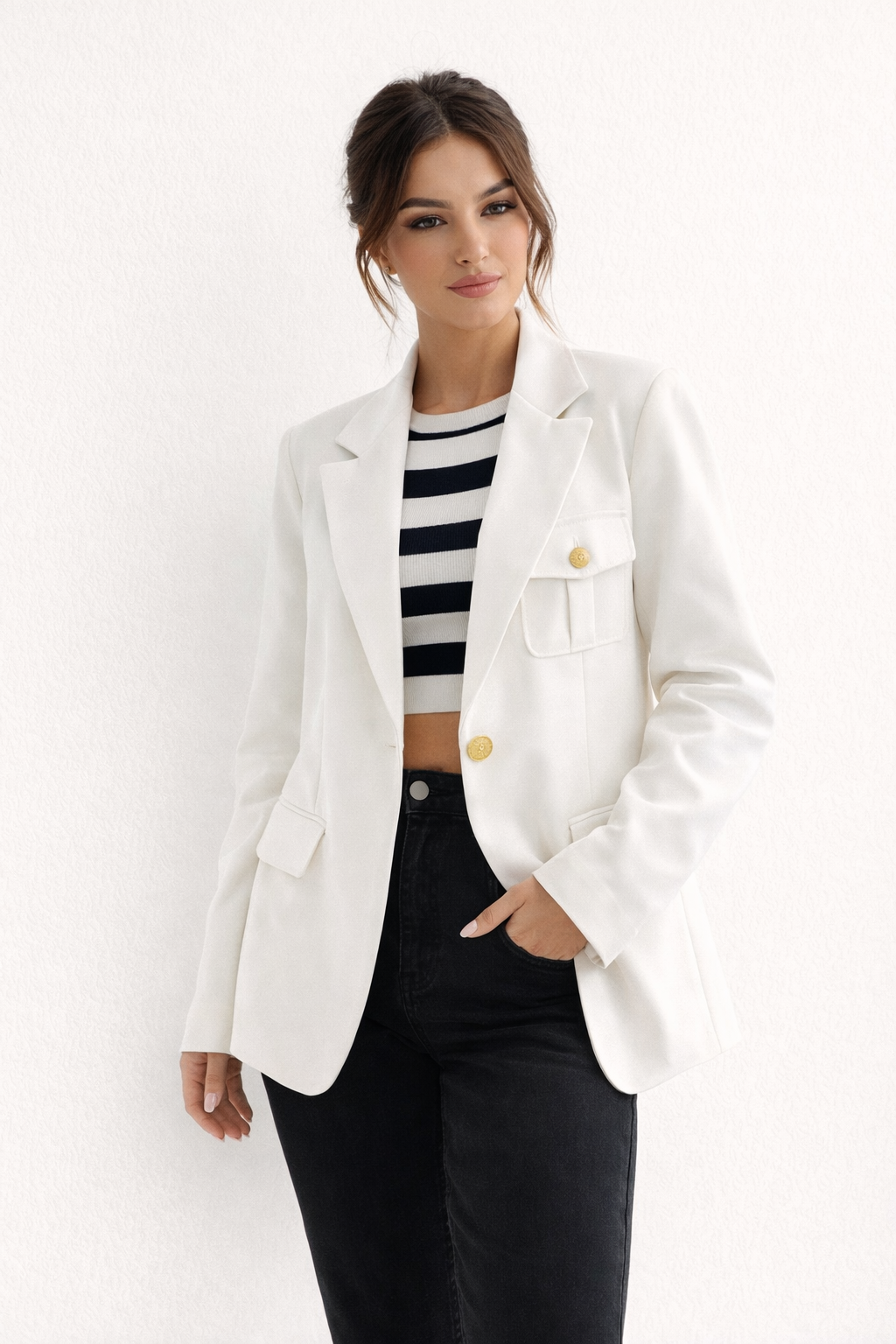 Gerade geschnittener Damenblazer mit Revers - Luma