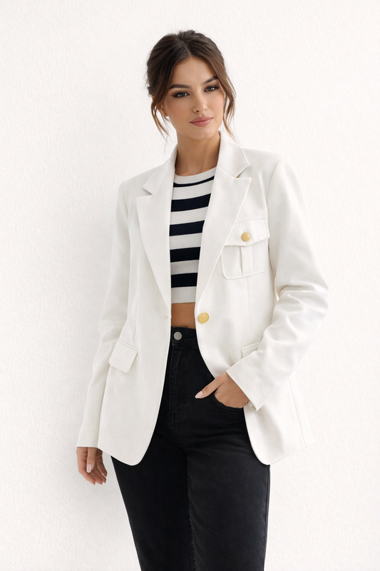 Blazer ajusté à revers pour femmes - Luma