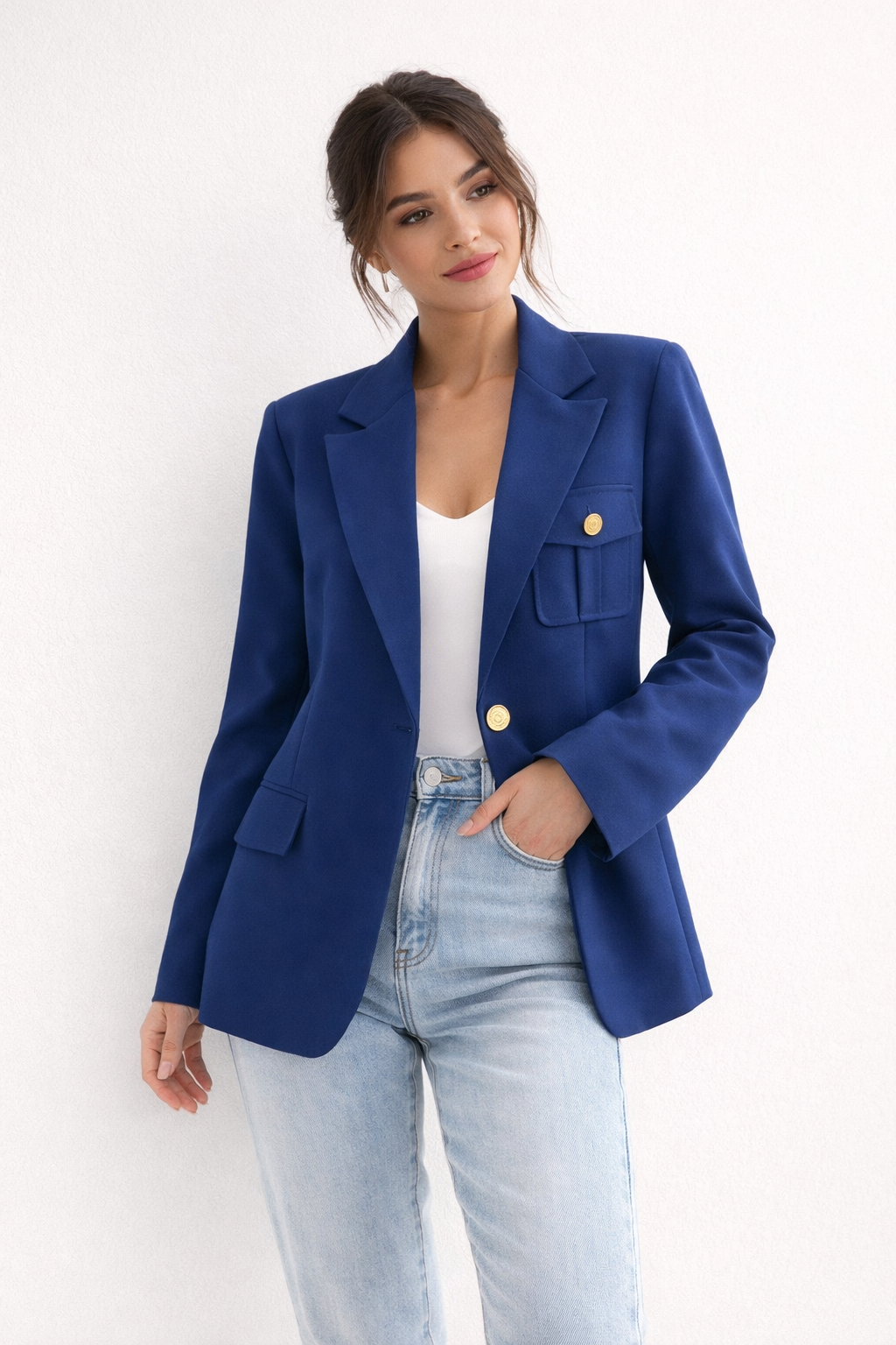 Gerade geschnittener Damenblazer mit Revers - Luma