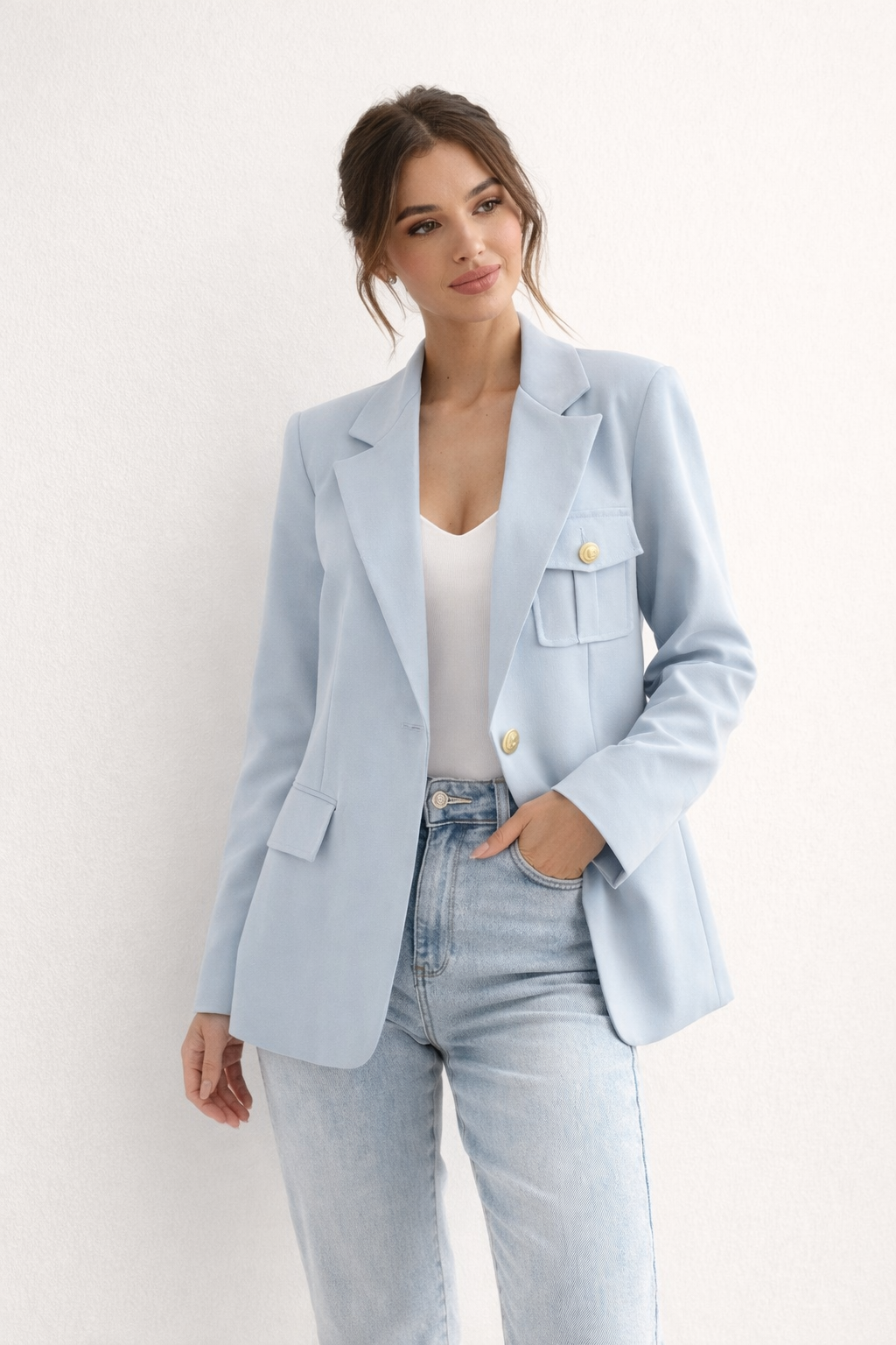 Gerade geschnittener Damenblazer mit Revers - Luma