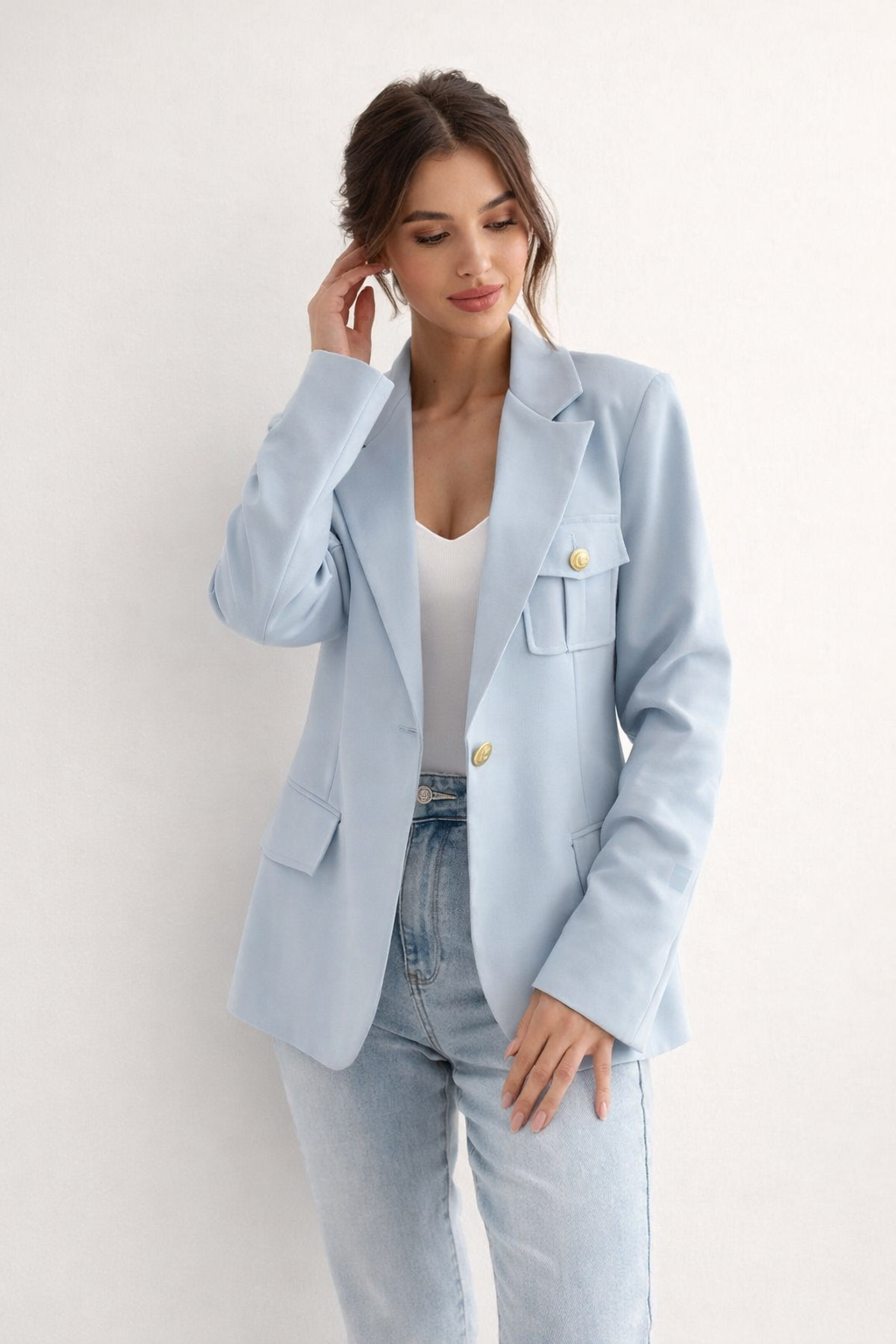 Gerade geschnittener Damenblazer mit Revers - Luma