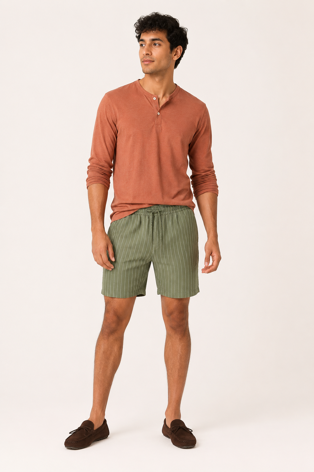 Freizeitshorts aus Leinen mit elastischem Kordelzug für Herren - Levin