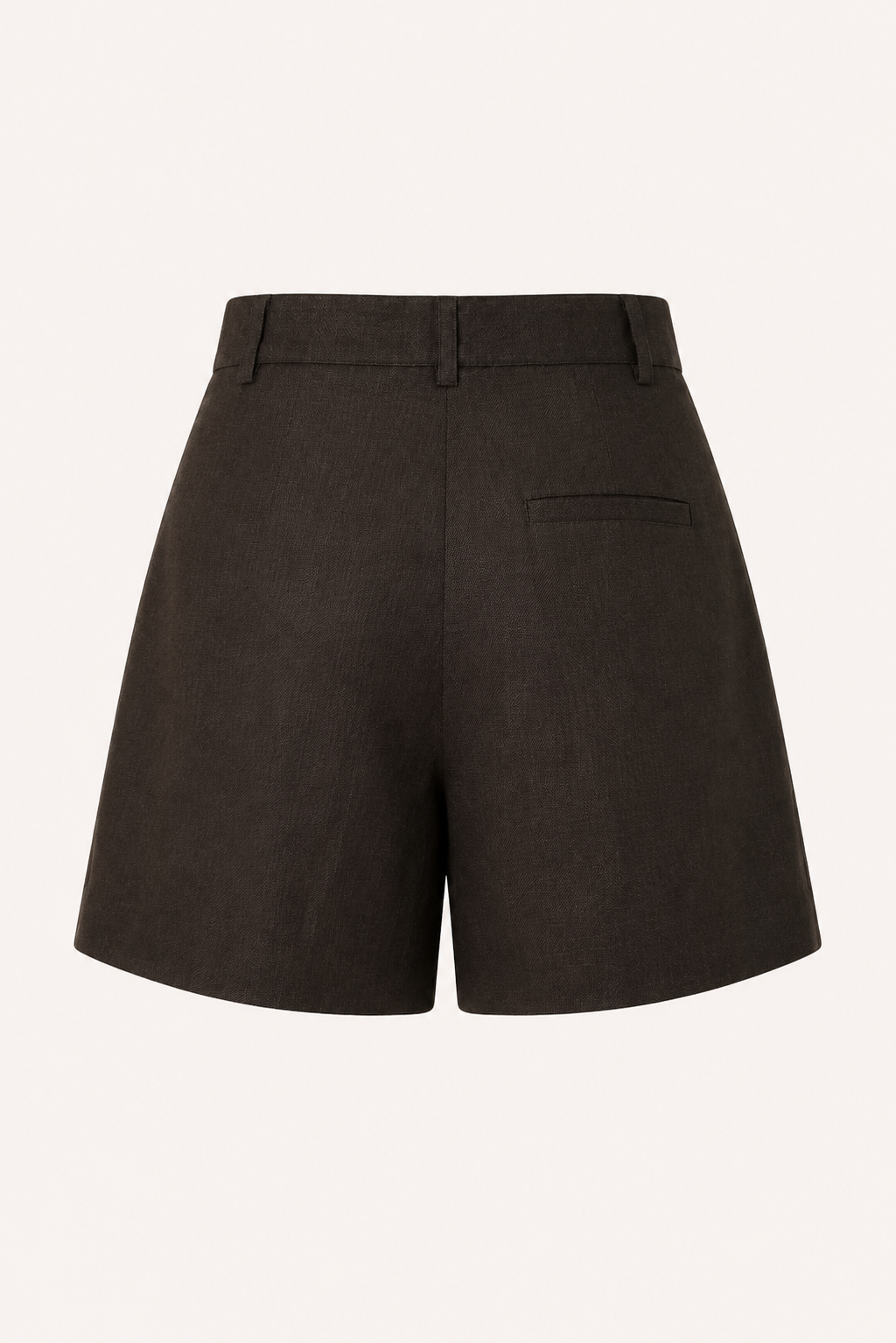 Damen-Shorts aus Leinen und Baumwolle mit hoher Leibhöhe und Abnähern – Holly
