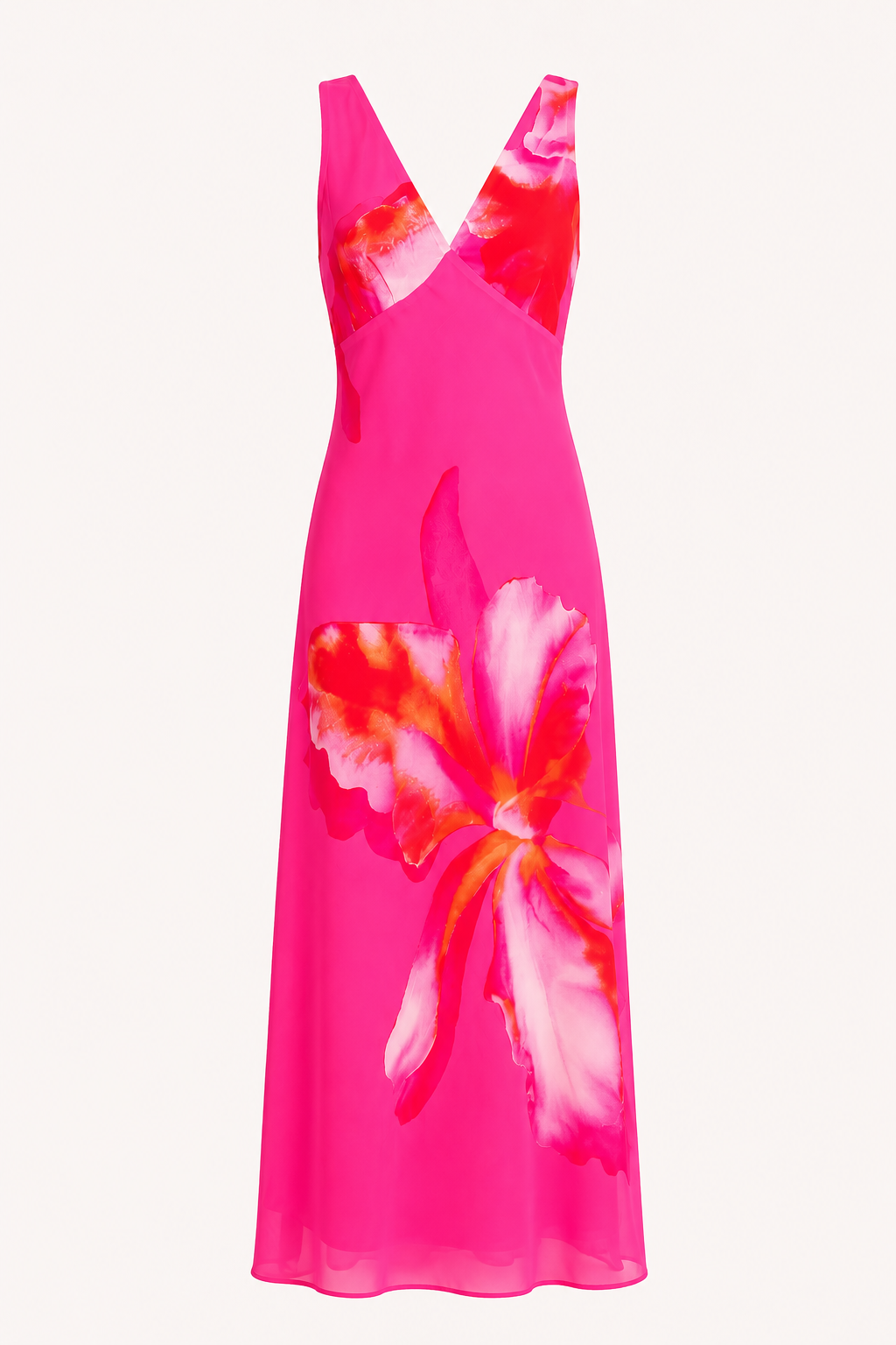 Langes Kleid mit Blumenmuster und Kreuzausschnitt Sommer - Soraya
