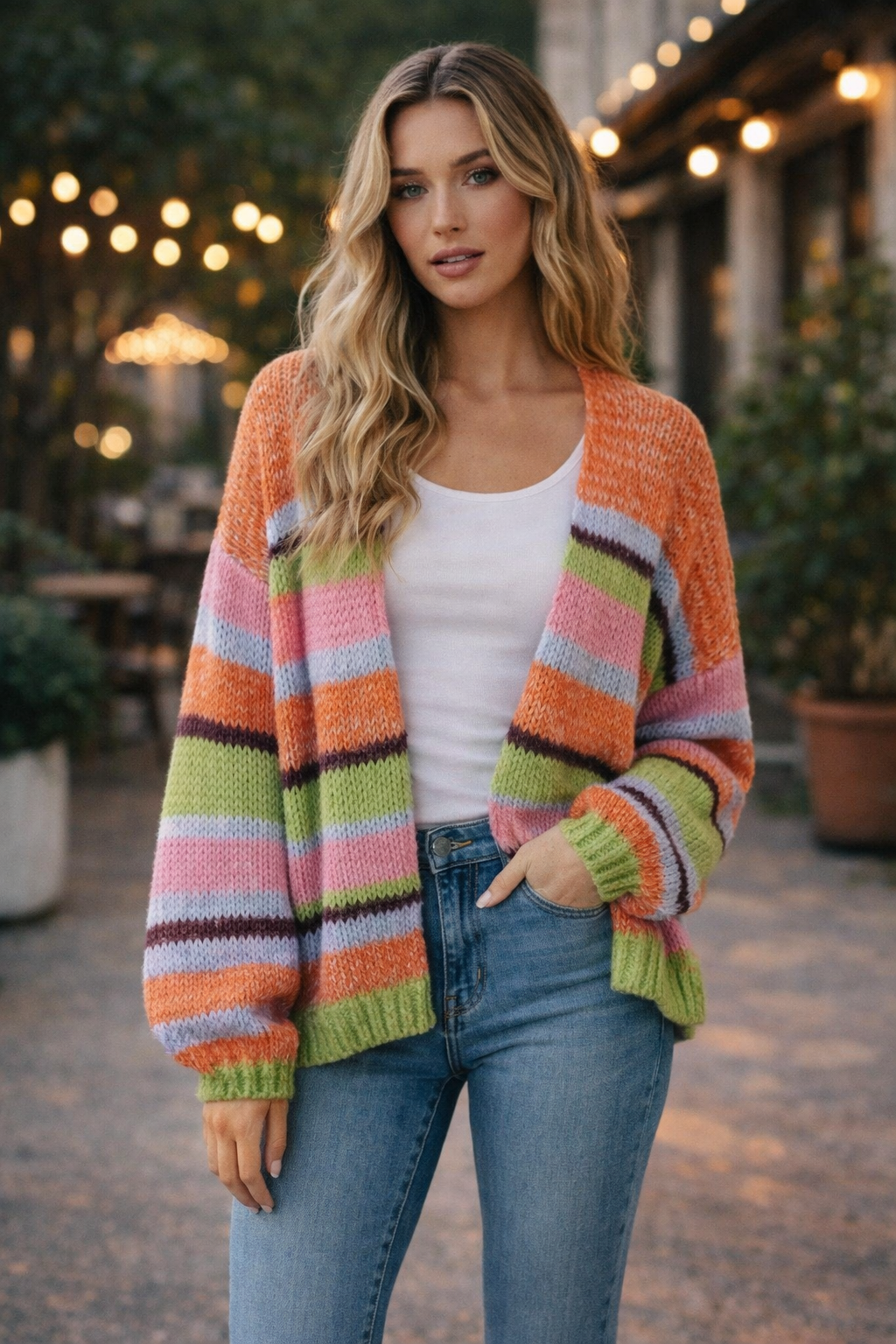 Damen Strickjacke mit V-Ausschnitt - Seldra