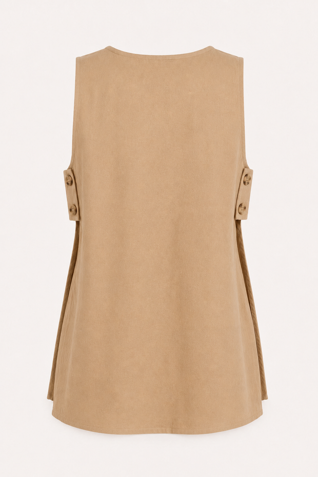 Ensemble femme gilet et short à boutons - Elke