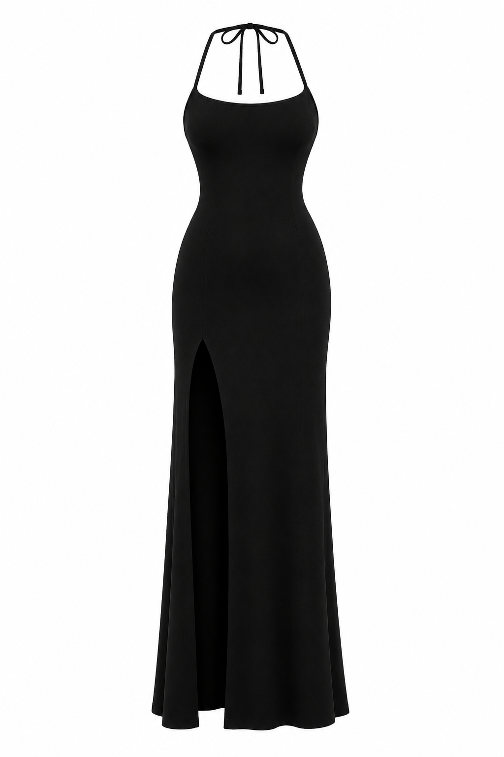 Langes Damenkleid mit Seitenschlitz und elegantem offenen Rücken - Kiara