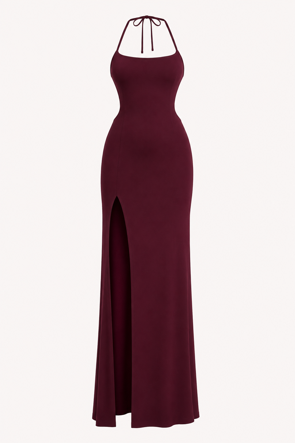 Langes Damenkleid mit Seitenschlitz und elegantem offenen Rücken - Kiara