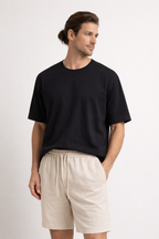 Shorts aus Leinen mit elastischem Bund und Kordelzug für Männer - Lecce