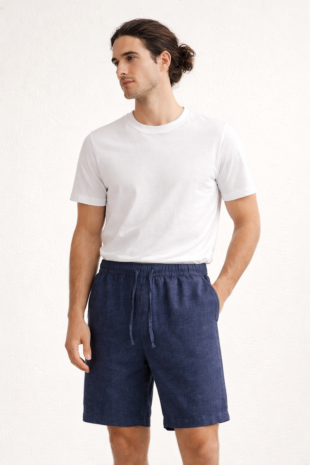 Shorts aus Baumwolle und Leinen für Herren - Neroli
