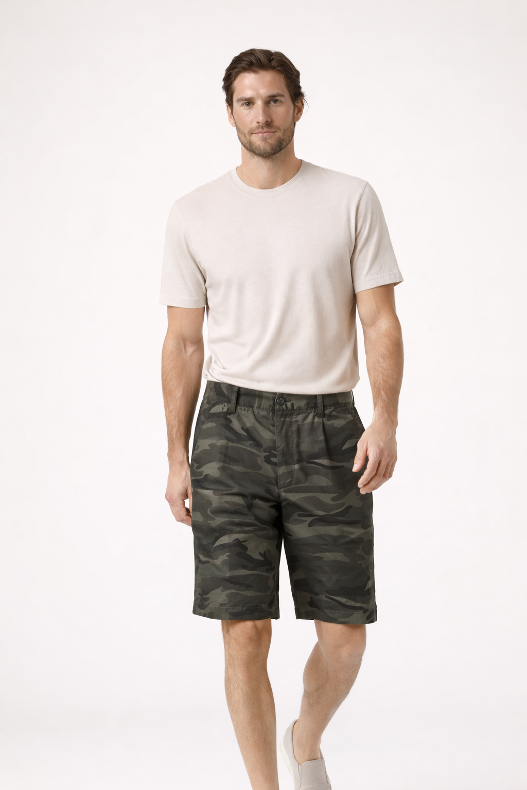 Camouflage-Druck lässig gerade geschnittene Herren-Shorts - Valerio