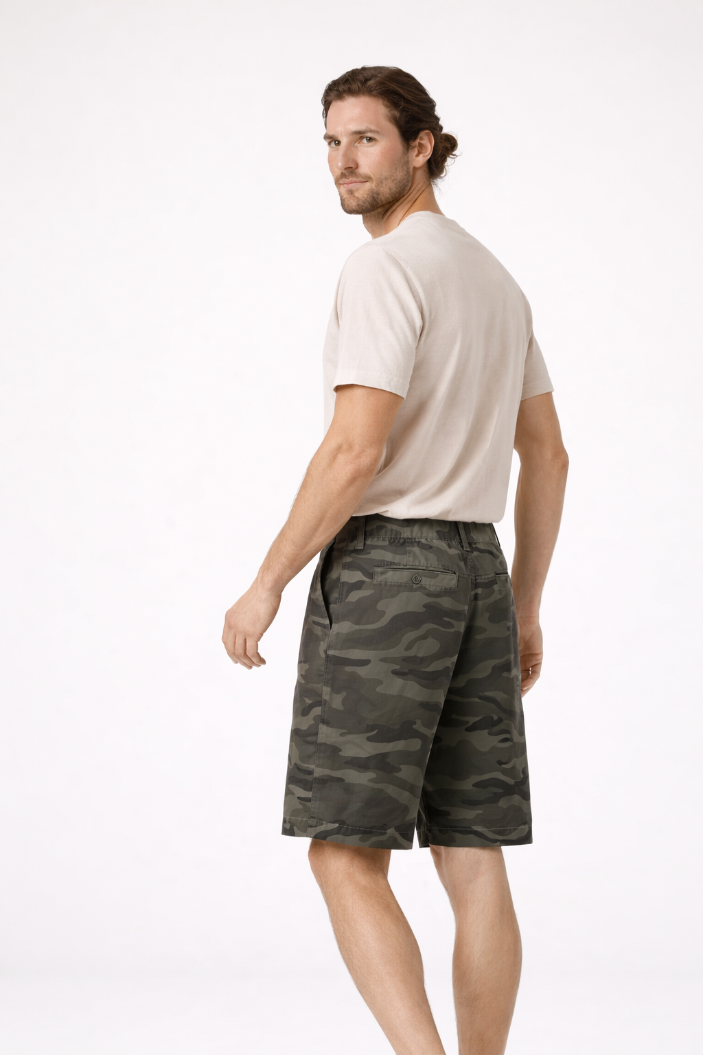 Camouflage-Druck lässig gerade geschnittene Herren-Shorts - Valerio