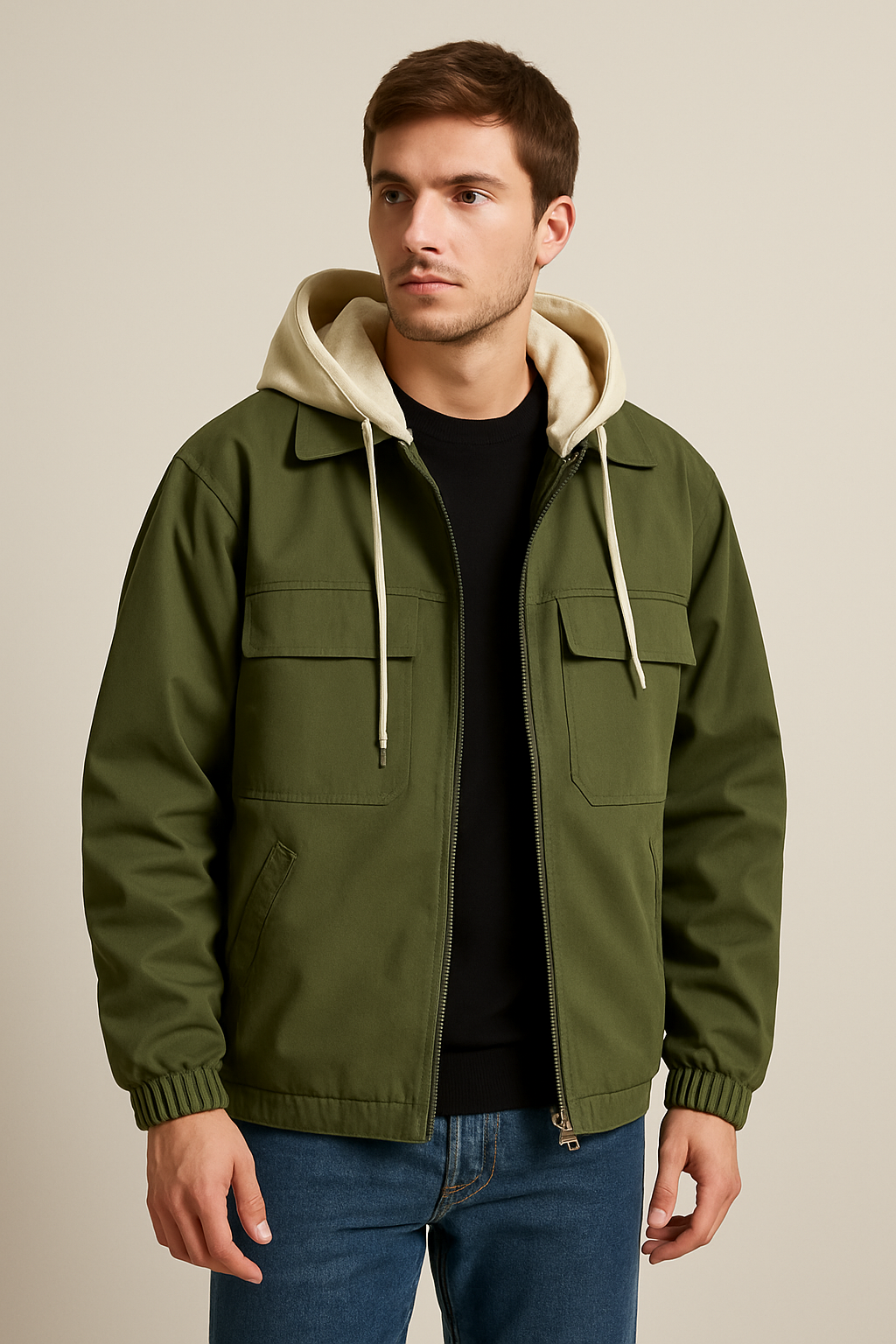 Herrenjacke mit Baumwolleffekt - Marek