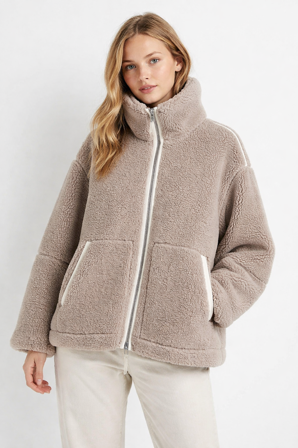 Damen-Fleecejacke mit Umlegekragen - Alfhildr