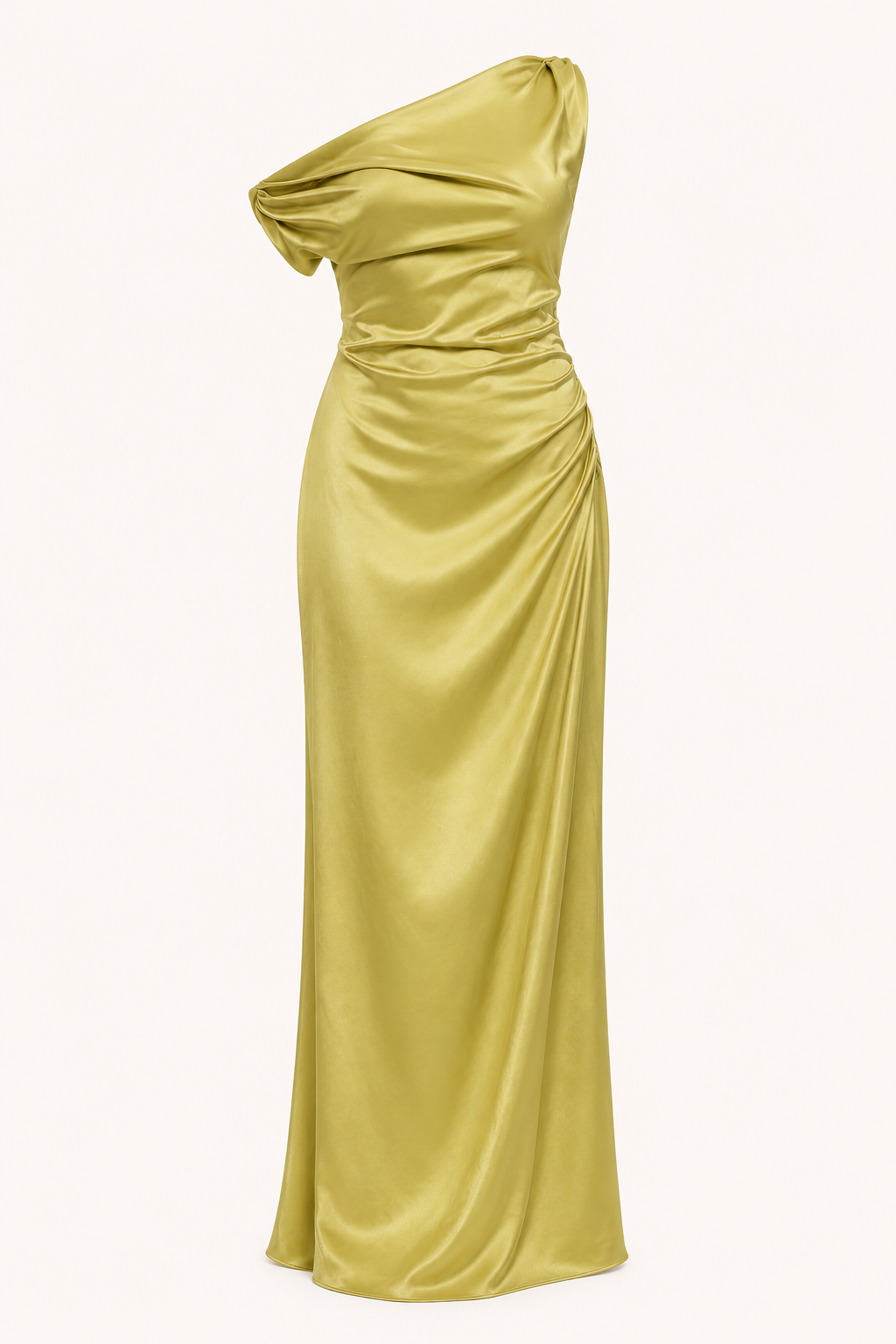 Langes, drapiertes Ein-Schulter-Kleid für Damen – Guita