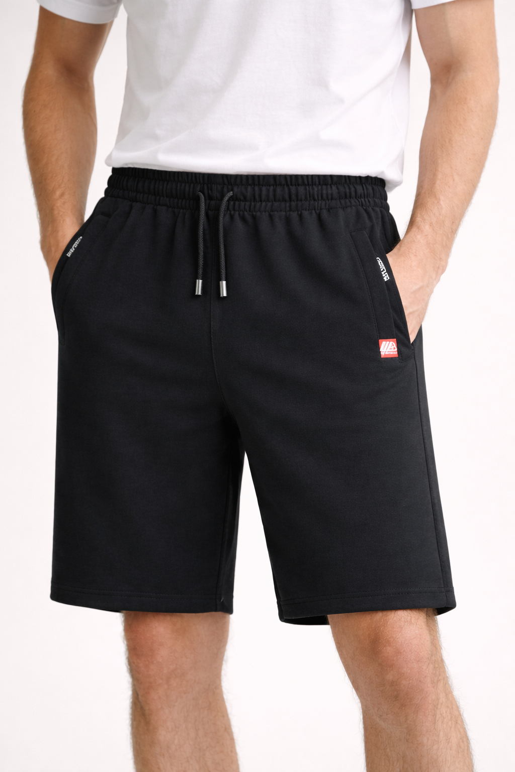 Unifarbene Sportshorts für Männer mit Reißverschlusstaschen - Kevin