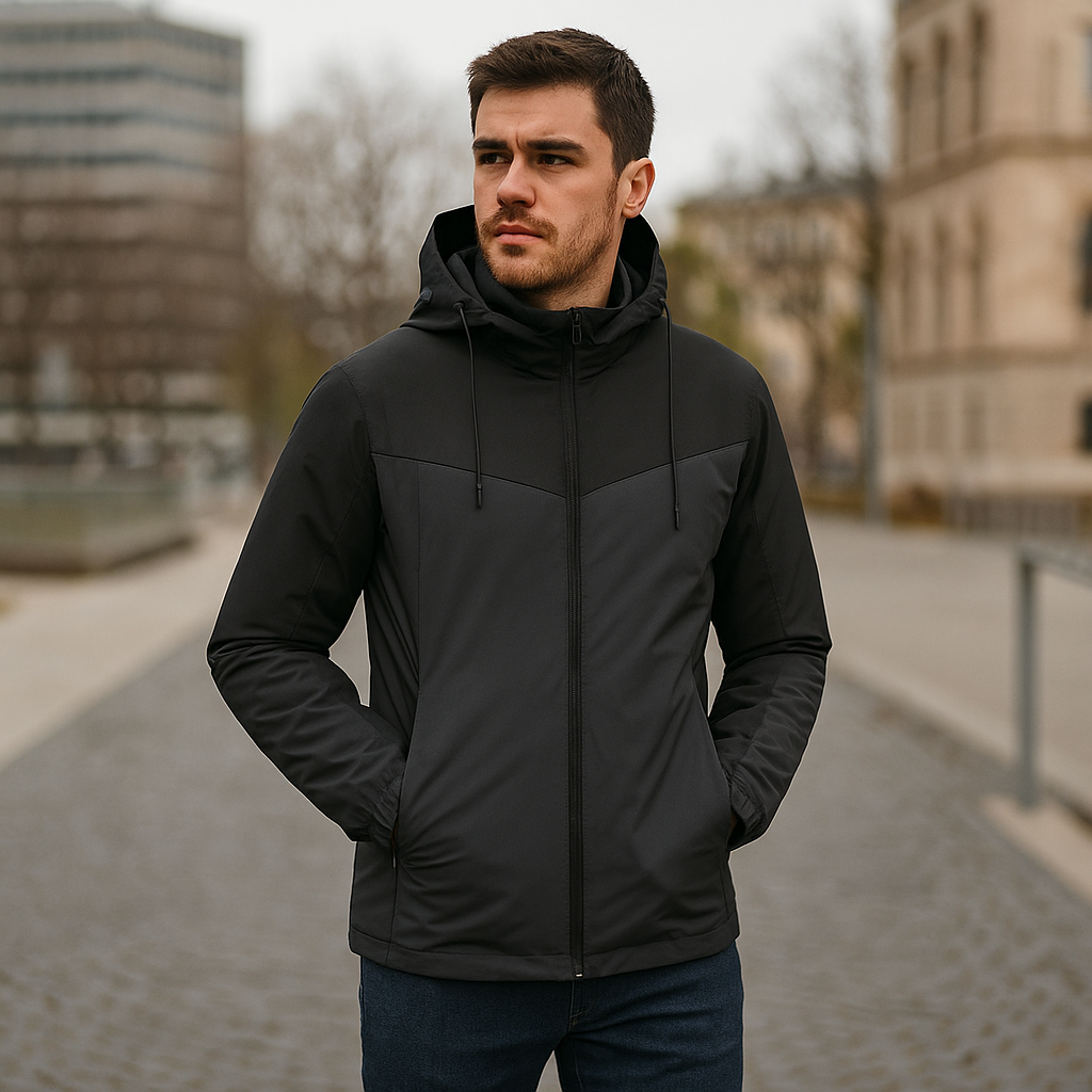 Wasserdichte Herren-Sportjacke mit verstellbarer Kapuze - Damian