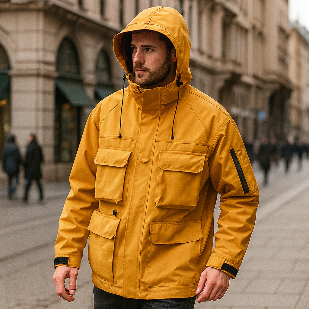 Winddichte Cargo Jacke mit Kapuze - Lukas