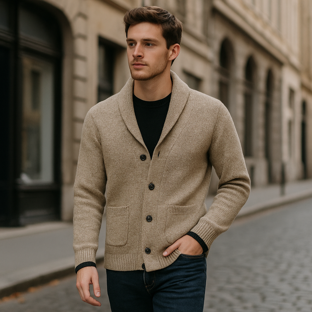 Herrenstrickjacke mit Schalkragen - Emil