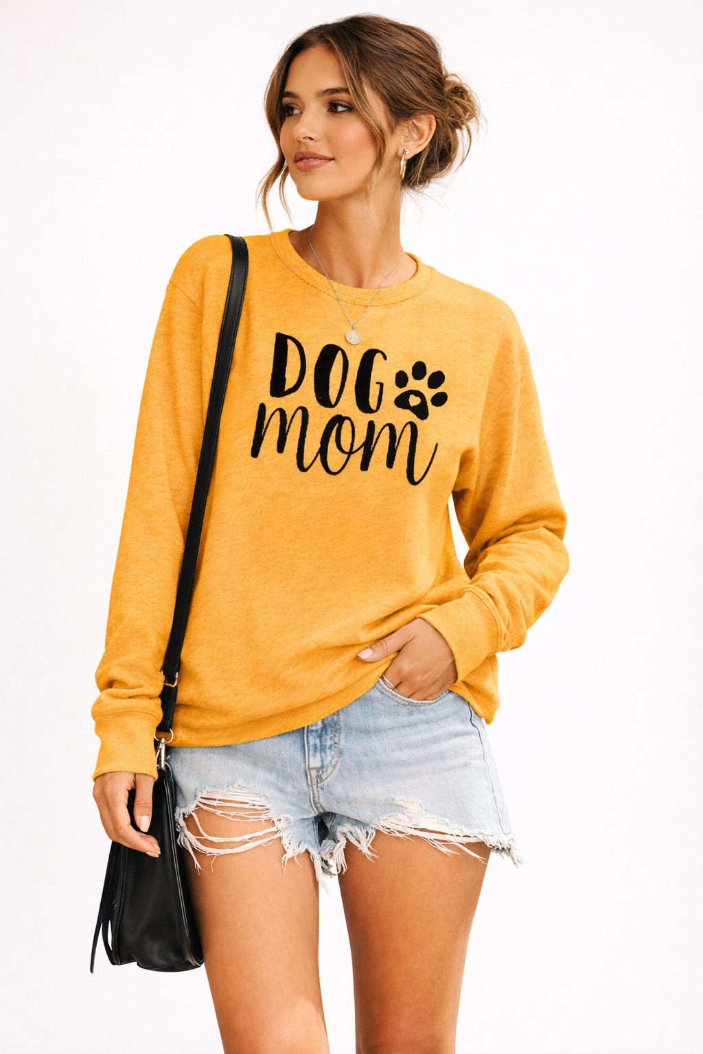 Damen Sweatshirt mit Rundhalsausschnitt und Aufdruck - Signe